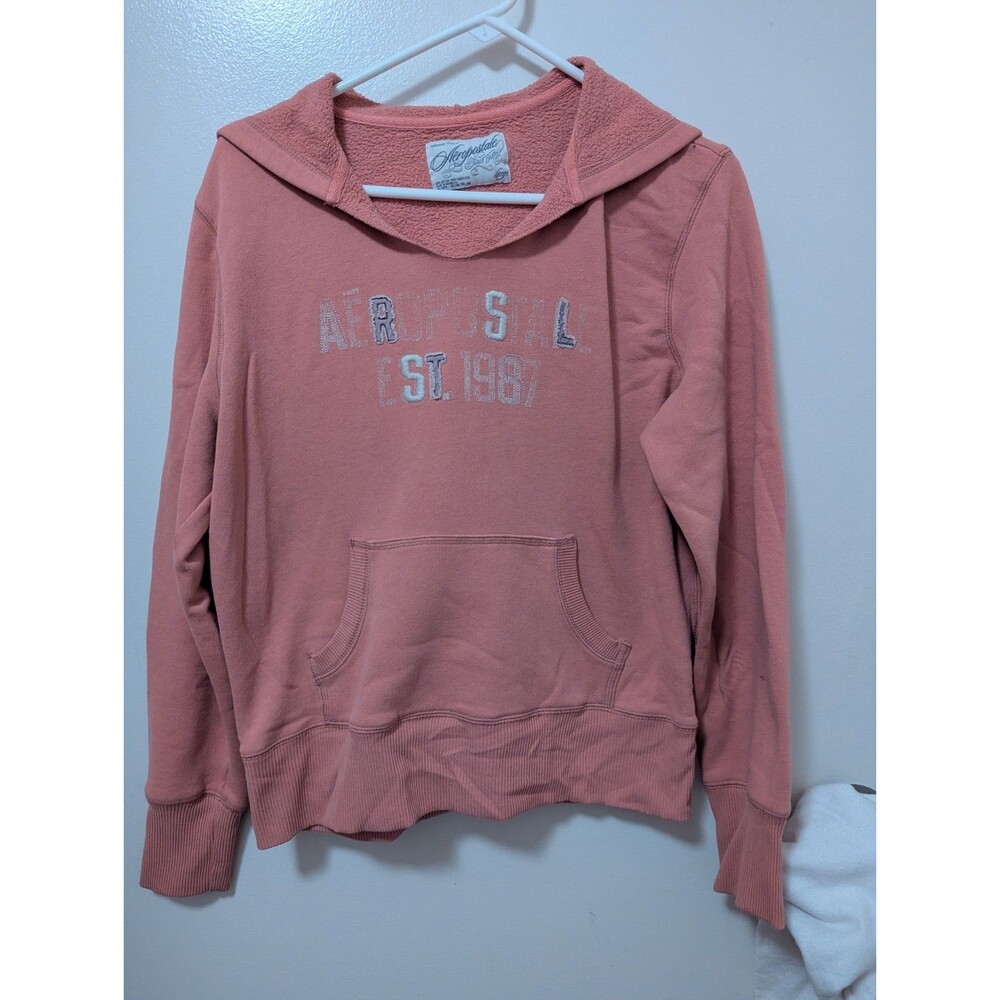 Womens Aeropostale Pink Hoodie Sweatshirt Large
